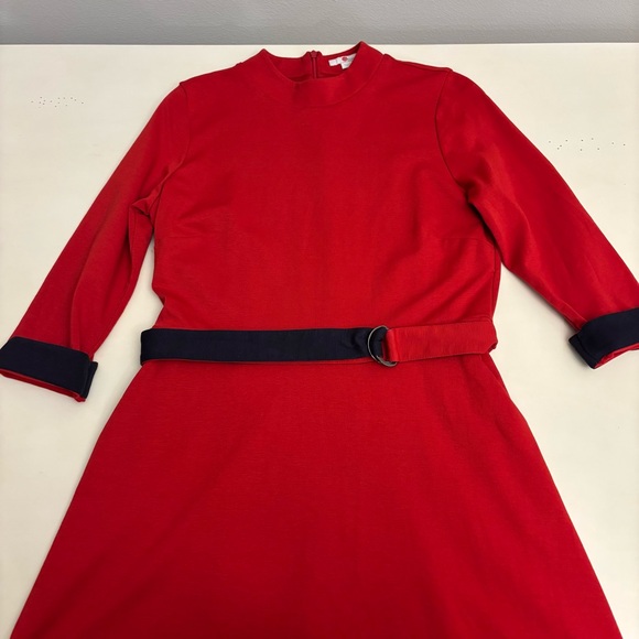 Boden Nerissa Ponte Midi Dress Red Navy size 12 - Picture 11 of 16
